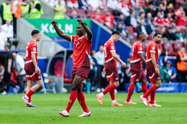 UEFA EURO 2024: Ungarn - Schweiz; 14.06.2024 Jubel zum 1:3 durch Breel Donald Embolo (Schweiz, 7) UEFA EURO 2024: Ungarn - Schweiz; Cologne Stadium, Köln am 15.06.2024 Copyright: xBEAUTIFULxSPORTS Wunderlx
