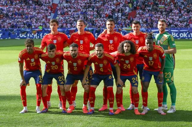 15.06.2024, xtgx, Fussball EM 2024, Spanien - Kroatien emspor, v.l. Symbolfoto, Symbolbild, Symbol, Gruppenfoto. Gruppenbild, Mannschaftsfoto Spanien (DFL DFB REGULATIONS PROHIBIT ANY USE OF PHOTOGRAPHS as IMAGE SEQUENCES and or QUASI-VIDEO) Berlin