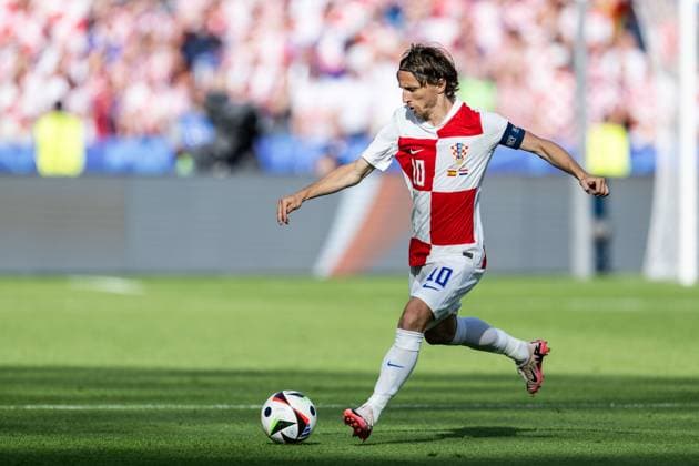 240615 Luka Modric of Croatia during the UEFA EURO, EM, Europameisterschaft,Fussball 2024 Football Championship match between Spain and Croatia on June 15, 2024 in Berlin. Photo: Mathias Bergeld BILDBYRAN kod MB MB0935 fotboll football soccer fotball fotbolls-em europamästerskap em uefa euro uefa european football championship euro 2024 spanien spain kroatien croatia bbeng Copyright: MATHIASxBERGELD BB240615MB049