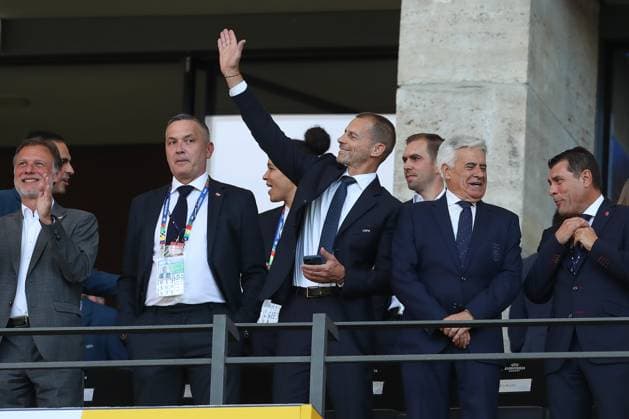 15.06.2024, xtgx, Fussball EM 2024, Spanien - Kroatien emspor, v.l. Aleksander Ceferin (UEFA Präsidennt) (DFL DFB REGULATIONS PROHIBIT ANY USE OF PHOTOGRAPHS as IMAGE SEQUENCES and or QUASI-VIDEO) Berlin