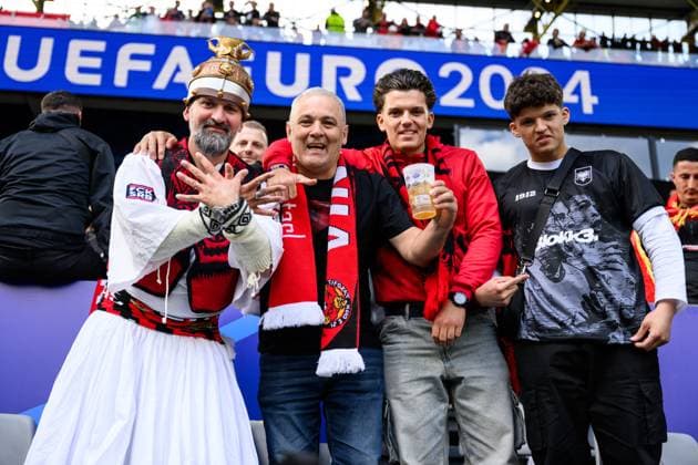 240615 Fans of Albania ahead of the UEFA EURO, EM, Europameisterschaft,Fussball 2024 Football Championship match between Italy and Albania on June 15, 2024 in Dortmund. Photo: Jesper Zerman BILDBYRAN kod JZ JZ0538 fotboll football soccer fotball fotbolls-em europamästerskap em uefa euro uefa european football championship euro 2024 italy albanien albania bbeng publik Copyright: JESPERxZERMAN BB240615JZ013
