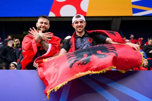 240615 Fans of Albania ahead of the UEFA EURO, EM, Europameisterschaft,Fussball 2024 Football Championship match between Italy and Albania on June 15, 2024 in Dortmund. Photo: Jesper Zerman BILDBYRAN kod JZ JZ0538 fotboll football soccer fotball fotbolls-em europamästerskap em uefa euro uefa european football championship euro 2024 italy albanien albania bbeng publik Copyright: JESPERxZERMAN BB240615JZ014