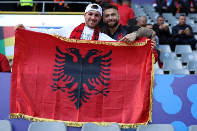Italy vs Albania Supporters of Albania are seen during the UEFA EURO, EM, Europameisterschaft,Fussball 2024 Group B match between Italy and Albania at BVB Stadion Dortmund on June 15, 2024 in Dortmund, Germany. Dortmund BVB Stadion Dortmund Germany Copyright: xMarcoxCanonierox