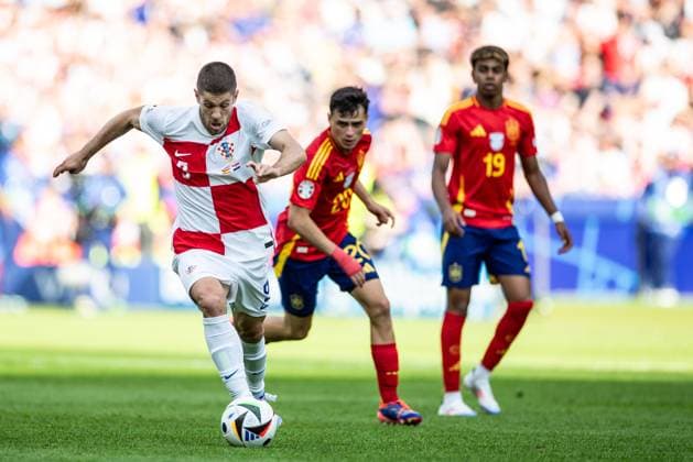 UEFA EURO, EM, Europameisterschaft,Fussball 2024: Spanien - Kroatien; 15.06.2024 Andrej Kramaric (Kroatien, 9) UEFA EURO 2024: Spanien - Kroatien; Olympiastadion, Berlin; 15.06.2024 Copyright: xBEAUTIFULxSPORTS Buriakovx