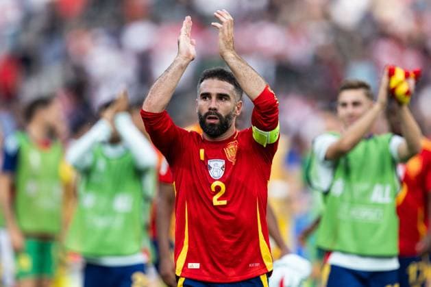 240615 Daniel Carvajal of Spain after the UEFA EURO, EM, Europameisterschaft,Fussball 2024 Football Championship match between Spain and Croatia on June 15, 2024 in Berlin. Photo: Mathias Bergeld BILDBYRAN kod MB MB0935 fotboll football soccer fotball fotbolls-em europamästerskap em uefa euro uefa european football championship euro 2024 spanien spain kroatien croatia bbeng Copyright: MATHIASxBERGELD BB240615MB115