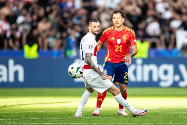 UEFA EURO, EM, Europameisterschaft,Fussball 2024: Spanien - Kroatien; 15.06.2024 Mikel Oyarzabal (Spanien, 21) UEFA EURO 2024: Spanien - Kroatien; Olympiastadion, Berlin; 15.06.2024 Copyright: xBEAUTIFULxSPORTS Buriakovx