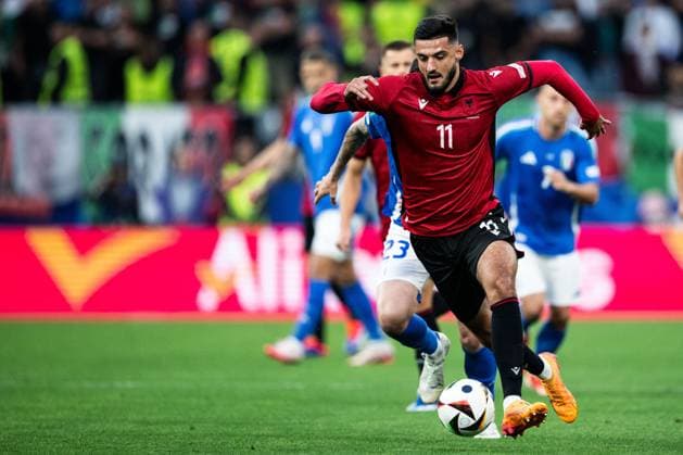 240615 Armando Broja of Albania during the UEFA EURO, EM, Europameisterschaft,Fussball 2024 Football Championship match between Italy and Albania on June 15, 2024 in Dortmund. Photo: Jesper Zerman BILDBYRAN kod JZ JZ0538 fotboll football soccer fotball fotbolls-em europamästerskap em uefa euro uefa european football championship euro 2024 italy albanien albania bbeng Copyright: JESPERxZERMAN BB240615JZ045