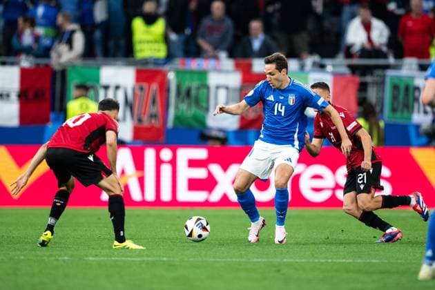 240615 Federico Chiesa of Italy during the UEFA EURO, EM, Europameisterschaft,Fussball 2024 Football Championship match between Italy and Albania on June 15, 2024 in Dortmund. Photo: Jesper Zerman BILDBYRAN kod JZ JZ0538 fotboll football soccer fotball fotbolls-em europamästerskap em uefa euro uefa european football championship euro 2024 italy albanien albania bbeng Copyright: JESPERxZERMAN BB240615JZ054