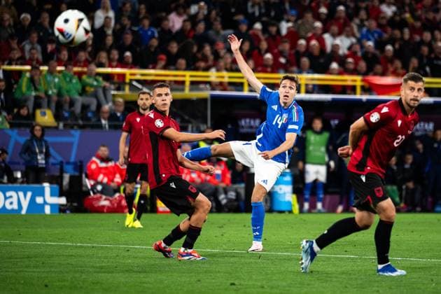 240615 Federico Chiesa of Italy during the UEFA EURO, EM, Europameisterschaft,Fussball 2024 Football Championship match between Italy and Albania on June 15, 2024 in Dortmund. Photo: Jesper Zerman BILDBYRAN kod JZ JZ0538 fotboll football soccer fotball fotbolls-em europamästerskap em uefa euro uefa european football championship euro 2024 italy albanien albania bbeng Copyright: JESPERxZERMAN BB240615JZ087
