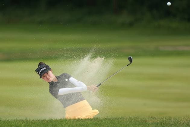 Sport Bilder des Tages Meijer LPGA, Golf Damen Classic Grace Kim of Australia hits out of the bunker on the 10th hole during Day Three of the Meijer LPGA Classic for Simply Give golf tournament at Blythefield Country Club in Belmont, MI, USA Saturday, June 15, 2024. Belmont Michigan United States  Copyright: xJorgexLemusx originalFilename:lemus-meijerlp240615_npATM.jpg