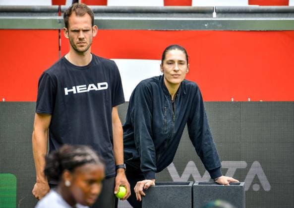 Tennis, ecotrans Ladies Open 2024 in Berlin 15.06.2024, xdanx, Sport Tennis, ecotrans Ladies Open 2024 in Berlin, v.l.Christopher Kas,Andrea Petkovic Berlin Steffi-Graf-Stadion Berlin Germany (DE) Copyright: xDanielxLakomskix