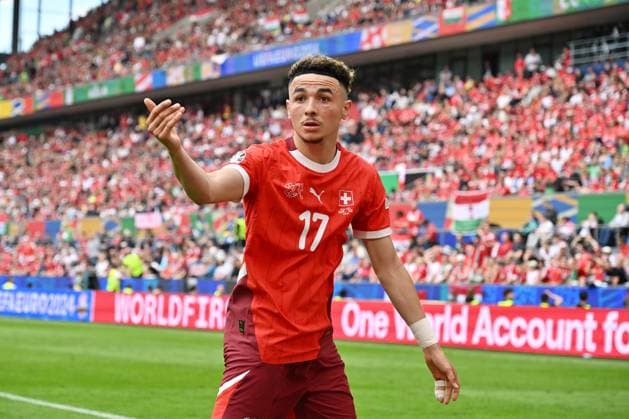 Ruben Vargas (Schweiz) 15.06.2024, Fussball Europameisterschaft 2024, Vorrunde, 1. Spieltag Ungarn - Schweiz 1:3 Koeln Rhein Energie Stadion Nordrhein Westfalen Deutschland