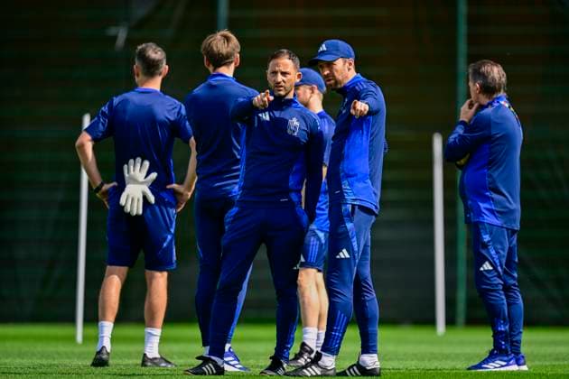 EURO 2024, Nationalteam Belgien, Training Belgium Media Activities - UEFA EURO, EM, Europameisterschaft,Fussball 2024 16 06 2024 FREIBERG AM NECKA, GERMANY - JUNE 16 : Tedesco Domenico head coach of Belgium and Hinkel Andreas assistant coach of Belgium during a training session of the Belgian Red Devils at the UEFA EURO 2024 European Football Championship tournament on June 16, 2024 in Freiberg am Necka, Germany, 16 06 2024 Freiberg am Necka Germany  Copyright: xPeterxDexVoechtx