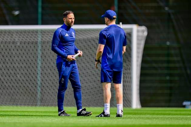 EURO 2024, Nationalteam Belgien, Training Belgium Media Activities - UEFA EURO, EM, Europameisterschaft,Fussball 2024 16 06 2024 FREIBERG AM NECKA, GERMANY - JUNE 16 : Tedesco Domenico head coach of Belgium during a training session of the Belgian Red Devils at the UEFA EURO 2024 European Football Championship tournament on June 16, 2024 in Freiberg am Necka, Germany, 16 06 2024 Freiberg am Necka Germany  Copyright: xPeterxDexVoechtx