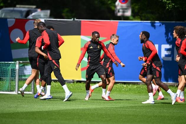 EURO 2024, Nationalteam Belgien, Training Belgium Media Activities - UEFA EURO, EM, Europameisterschaft,Fussball 2024 16 06 2024 FREIBERG AM NECKA, GERMANY - JUNE 16 : Doku Jeremy forward of Belgium during a training session of the Belgian Red Devils at the UEFA EURO 2024 European Football Championship tournament on June 16, 2024 in Freiberg am Necka, Germany, 16 06 2024 Freiberg am Necka Germany  Copyright: xVincentxKalutx
