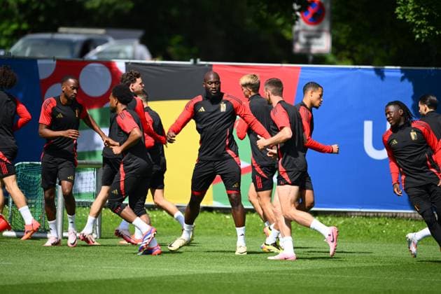 EURO 2024, Nationalteam Belgien, Training Belgium Media Activities - UEFA EURO, EM, Europameisterschaft,Fussball 2024 16 06 2024 FREIBERG AM NECKA, GERMANY - JUNE 16 : Lukaku Romelu forward of Belgium during a training session of the Belgian Red Devils at the UEFA EURO 2024 European Football Championship tournament on June 16, 2024 in Freiberg am Necka, Germany, 16 06 2024 Freiberg am Necka Germany  Copyright: xVincentxKalutx