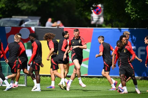 EURO 2024, Nationalteam Belgien, Training Belgium Media Activities - UEFA EURO, EM, Europameisterschaft,Fussball 2024 16 06 2024 FREIBERG AM NECKA, GERMANY - JUNE 16 : Vertonghen Jan defender of Belgium during a training session of the Belgian Red Devils at the UEFA EURO 2024 European Football Championship tournament on June 16, 2024 in Freiberg am Necka, Germany, 16 06 2024 Freiberg am Necka Germany  Copyright: xVincentxKalutx
