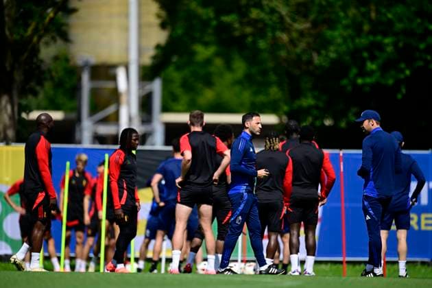 EURO 2024, Nationalteam Belgien, Training Belgium Media Activities - UEFA EURO, EM, Europameisterschaft,Fussball 2024 16 06 2024 FREIBERG AM NECKA, GERMANY - JUNE 16 : Tedesco Domenico head coach of Belgium during a training session of the Belgian Red Devils at the UEFA EURO 2024 European Football Championship tournament on June 16, 2024 in Freiberg am Necka, Germany, 16 06 2024 Freiberg am Necka Germany  Copyright: xPeterxDexVoechtx