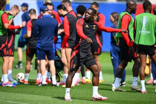 Belgium Media Activities - UEFA EURO, EM, Europameisterschaft,Fussball 2024 16 06 2024 FREIBERG AM NECKA, GERMANY - JUNE 16 : Doku Jeremy forward of Belgium during a training session of the Belgian Red Devils at the UEFA EURO 2024 European Football Championship tournament on June 16, 2024 in Freiberg am Necka, Germany, 16 06 2024 Freiberg am Necka Germany  Copyright: xVincentxKalutx