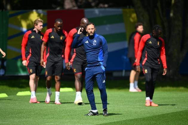 Belgium Media Activities - UEFA EURO, EM, Europameisterschaft,Fussball 2024 16 06 2024 FREIBERG AM NECKA, GERMANY - JUNE 16 : Tedesco Domenico head coach of Belgium during a training session of the Belgian Red Devils at the UEFA EURO 2024 European Football Championship tournament on June 16, 2024 in Freiberg am Necka, Germany, 16 06 2024 Freiberg am Necka Germany  Copyright: xVincentxKalutx