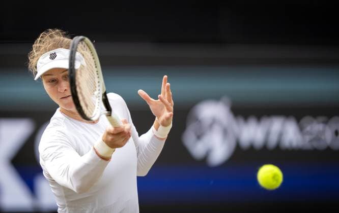 Tennis, WTA-Turnier in s Hertogenbosch ROSMALEN - Liudmila Samsonova (RUS) in action against Ekaterina Alexandrova (RUS) during the semi-final of the Libema Open tennis tournament in Rosmalen. ANP SANDER KONING xVIxANPxSportx xxANPxIVx 501216707 originalFilename: 501216707.jpg