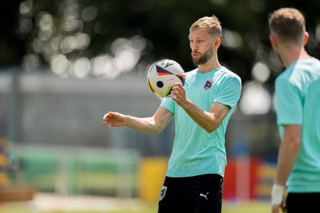 SOCCER - UEFA EURO, EM, Europameisterschaft,Fussball 2024 BERLIN,GERMANY,16.JUN.24 - SOCCER -UEFA EURO 2024, training Team AUT. Image shows Konrad Laimer (AUT).  GEPAxpictures xJohannesxFriedl
