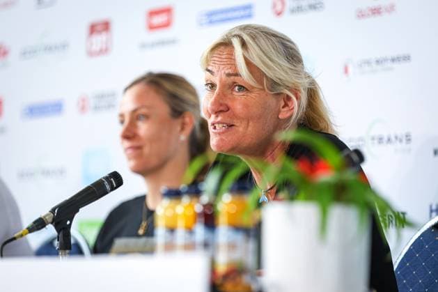 Angelique Kerber (GER) und Barbara Rittner (Turnierdirektorin ecotrans Ladies Open) - Eröffnungs-Pressekonferenz, ecotrans Ladies Open 2024, Berlin, LTTC Rot-Weiß , 16.06.2024, Copyright: xClaudioxGärtnerx