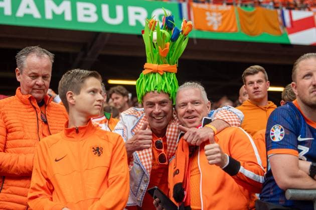 Fussball, Herren, Saison 2023 24, Euro 2024 Gruppe D (1. Spieltag) in Hamburg, Polen - Niederlande, niederländische Fans, 16.06. 2024, Copyright: xSebastianxRäppold MatthiasxKochx