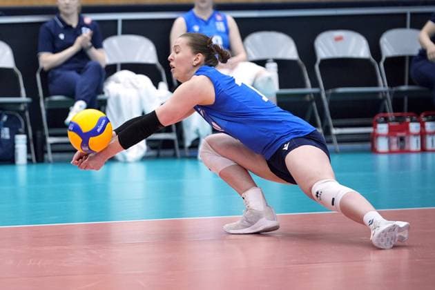 Volleyball, Frauen, CEV European Silver League, Finale, Finnland - Portugal Emilia Kääntä of Finland in action during the 2024 CEV Women s Volleyball European Silver League final match between Finland and Portugal in Tampere, Finland, on June 16, 2024. Tampere Finland LKFTVX20240616151508AFMM  Copyright: xKallexParkkinenx LKFTVX20240616151508AFMM