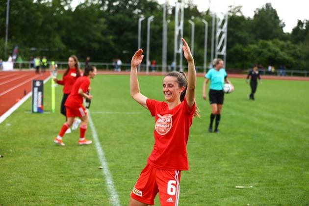 Fussball I Frauen I Aufstiegsspiel 2. Bundesliga I SV Henstedt-Ulzburg - 1.FC Union Berlin I 16.06.2024 1. FC Union Berlin Frauen feiern den Aufstieg in die 2. Bundesliga Celine Frank (6, 1. FC Union Berlin Frauen) Henstedt-Ulzburg Beckersbergstadion Schleswig-Holstein Deutschland Copyright: xLobeca RHx