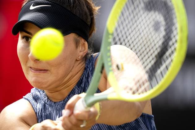 ROSMALEN - Bianca Andreescu (CAN) in action against Liudmila Samsonova (RUS) during the final of the Libema Open tennis tournament in Rosmalen. ANP SANDER KONING xVIxANPxSportx xxANPxIVx 501241825 originalFilename: 501241825.jpg