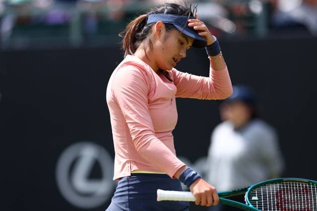 16th June 2024; Lexus Nottingham Tennis Centre, Nottingham, England; Rothesay Nottingham Open, Day 7; A dejected Emma Raducanu during her womens singles semi-final match against Katie Boulter  ActionPlus12655216 ShaunxBrooks