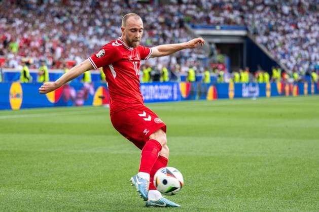 240616 Christian Eriksen of Denmark during the UEFA EURO, EM, Europameisterschaft,Fussball 2024 Football Championship match between Slovenia and Denmark on June 16, 2024 in Stuttgart. Photo: Mathias Bergeld BILDBYRAN kod MB MB0936 fotboll football soccer fotball fotbolls-em europamästerskap em uefa euro uefa european football championship euro 2024 slovenien slovenia danmark denmark bbeng Copyright: MATHIASxBERGELD BB240616MB055