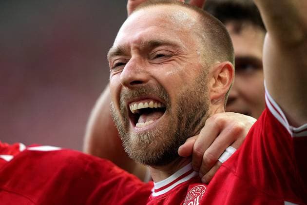 Sport Bilder des Tages Denmark s Christian Eriksen celebrates after scoring 0-1 during the Euro 2024 soccer match between Slovenia and Denmark at the Stuttgart Arena , Stuttgart , Germany - Sunday 16 , June , 2024. - Soccer .  Copyright: xSpada LaPressex