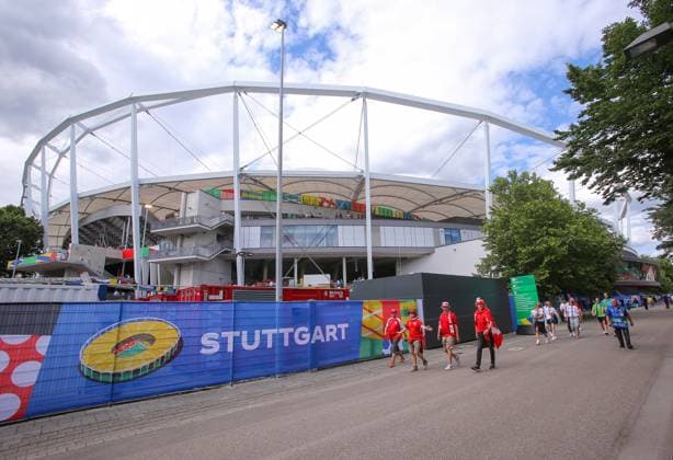 BAU 16.06.2024 Stuttgart Fußball EM 2024 Slowenien vs. Dänemark, Feature Übersicht MHP Arena in Stuttgart