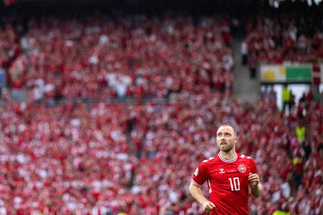 240616 Christian Eriksen of Denmark during the UEFA EURO, EM, Europameisterschaft,Fussball 2024 Football Championship match between Slovenia and Denmark on June 16, 2024 in Stuttgart. Photo: Mathias Bergeld BILDBYRAN kod MB MB0936 fotboll football soccer fotball fotbolls-em europamästerskap em uefa euro uefa european football championship euro 2024 slovenien slovenia danmark denmark bbeng Copyright: MATHIASxBERGELD BB240616MB080