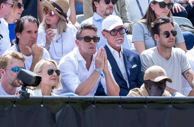 Thommy Haas (deutsche Tennis-Legende, Mark Keller und Khaby Lame (Influencer). xettx, Deutschland, Stuttgart, 16.06.2024, Tennis, Boss Open, 2024, Finale, J.Draper (GBR) - M.Berrettini (ITA), TC Weissenhof, Center Court Foto: A2 Bildagentur Peter Hartenfelser