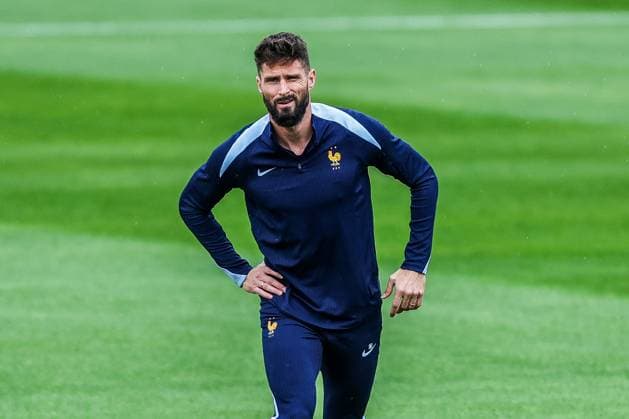 Fussball, UEFA EURO, EM, Europameisterschaft,Fussball 2024 Gruppe D Abschlusstraining Frankreich 16.06.2024, Paul Janes Stadion Düsseldorf Olivier Giroud (Frankreich, 9) Düsseldorf Paul Janes Stadion Nordrhein-Westfahlen Deutschland