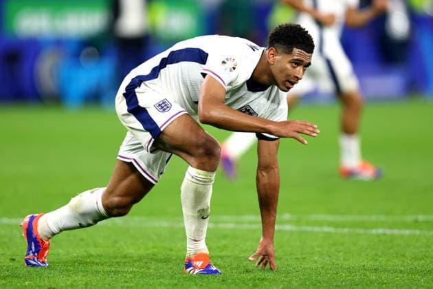 Serbia v England 16 June 2024, Gelsenkirchen - UEFA EURO, EM, Europameisterschaft,Fussball 2024 - Group C - Serbia v England - Jude Bellingham of England - Photo: Charlotte Wilson Offside. Gelsenkirchen Germany Copyright: xCharlottexWilsonx xOffsidexOffside