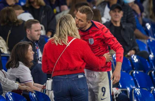 Gelsenkirchen, Germany. 16th Jun 2024. Harry Kane s wife Katie Goodland and Harry Kane (ENG) England - Serbia England - Serbien 15.06.2024