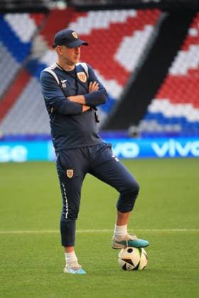 EURO 2024, Nationalteam RumÃ¤nien, Training 16th June 2024; Munich Football Arena, Munich, Germany; Euro 2024 Group E Football, Romania versus Ukraine; Romania training with coach Edward Iordanescu one day ahead of the match.  ActionPlus12655589 PierrexTeyssot