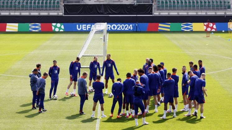 WOLFSBURG - The selection during a training session of the Dutch national team, Nationalteam in the AOK Stadium on June 17, 2024 in Wolfsburg, Germany. The Dutch national team is preparing for the group match at the European Football Championship in Germany against France. ANP KOEN VAN WEEL UEFA EURO, EM, Europameisterschaft,Fussball 2024 Germany 2024 xVIxANPxSportx xxANPxIVx 501311474 originalFilename: 501311474.jpg