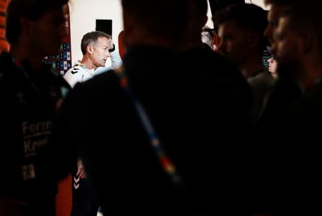 Danish coach Kasper Hjulmand speaks to the press during mixed zone in Freudenstadt, Germany Monday, June 17, 2024. (Photo: Liselotte Sabroe Ritzau Scanpix) , Stuttgart Tyskland Copyright: Ritzau Scanpix LiselottexSabroex spdk20240617-120305-L
