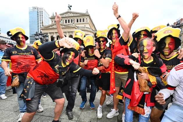 Belgium v Slovakia Group E - UEFA EURO, EM, Europameisterschaft,Fussball 2024 FRANKFURT AM MAIN, GERMANY - JUNE 17 : Supporters and fans ahead of the UEFA EURO 2024 European Football Championship tournament group E stage match between Belgium and Slovakia at Frankfurt Arena on June 17, 2024 in Frankfurt am Main, Germany, 17 06 2024 Frankfurt am Main Germany  Copyright: xVincentxKalutx