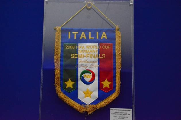 Pennant FIFA World Cup, WM, Weltmeisterschaft, Fussball 2006 Semi-Finals Italy Vs. Germany at Museum in Casa Azzurri in Iserlohn, Germany June 2024 during UEFA EURO, EM, Europameisterschaft,Fussball 2024 - Casa Azzurri, UEFA European Football Championship in Iserlhon, Germany, June 17 2024 Copyright: xPasqualexGolia IPAxSportx xipa-ax xx IPA_47207030 IPA_Agency_IPA47207030