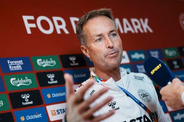 Danish coach Kasper Hjulmand speaks to the press during mixed zone in Freudenstadt, Germany Monday, June 17, 2024. , Stuttgart Tyskland Copyright: Ritzau Scanpix LiselottexSabroex spdk20240617-122521-L