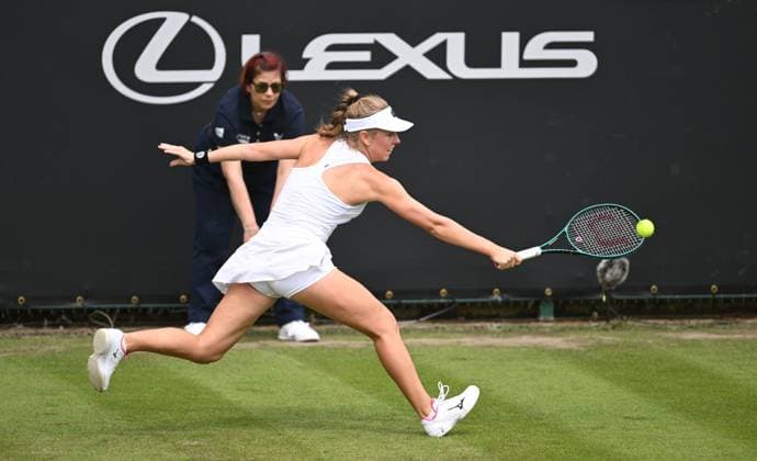 Magdalena Frech of Poland in action during her first round match Rothesay Classic Birmingham, Day 1, Tennis, Edgbaston Priory Club, Birmingham, UK - 17 June 2024  Copyright: xAnnaxGowthorpe Shutterstockx 14539764ah