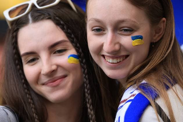 17th June 2024; Munich Football Arena, Munich, Germany; Euro 2024 Group E Football, Romania versus Ukraine; Ukraine fans  ActionPlus12655676 PierrexTeyssot