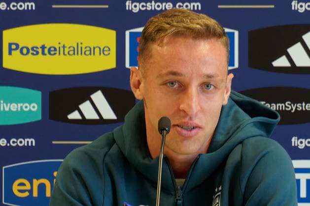 Davide Frattesi of Italy during press conference, PK, Pressekonferenz at casa azzurri media center in Iserlohn, Germany on 17 June 2024. during UEFA EURO, EM, Europameisterschaft,Fussball 2024 - Italy press conference and Training session, UEFA European Football Championship in Iserlhon, Germany, June 17 2024  Copyright: xEmmanuelexMastrodonato IPAxSportx xx IPA_47209462 IPA_Agency_IPA47209462