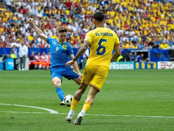 Viktor Tsyhankov (Ukraine, 15), Marius-Mihai Marin (Rumaenien, 06) , GER, Rumaenien vs. Ukraine, Fussball Europameisterschaft, UEFA EURO, EM, Europameisterschaft,Fussball 2024, Gruppe E, 1. Spieltag, 17.06.2024, GER, Rumaenien vs. Ukraine, Fussball Europameisterschaft, UEFA EURO 2024, Gruppe E, 1. Spieltag, 17.06.2024 Muenchen Copyright: xEibner-Pressefoto SaschaxWaltherx EP_SWA